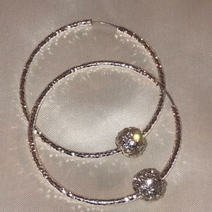 RHINESTONE BEADED HOOP EARRINGS